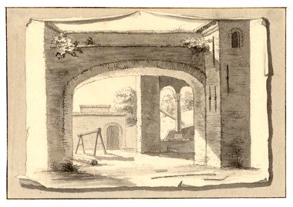 HUA-35035-Gezicht op een deel van de kruisgang van de Pieterskerk te Utrecht