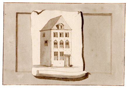 HUA-35112-Afbeelding van de voorgevel van het huis Drakenburg aan de Oudegracht te UtrechtNB Het huis Drakenburg heeft sinds 1917 het adres Oudegracht 114
