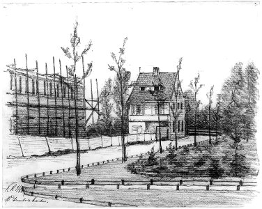 HUA-35165-Gezicht op de Willem Arntszkade te Utrecht met enkele huizen in aanbouw uit het zuiden. Free illustration for personal and commercial use.
