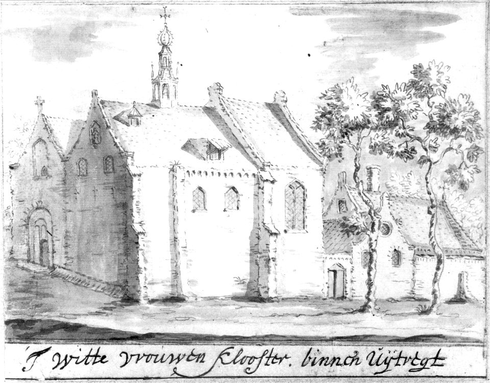 HUA-37763-Gezicht op de gebouwen van het Wittevrouwenklooster te Utrecht