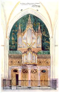 HUA-37490-Interieur van de Nicolaikerk te Utrecht het hoofdorgel tegen de westmuur