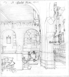 HUA-37513-Interieur van de Geertekerk te Utrecht doorkijk vanuit de zuidelijke zijbeuk door het schip naar de noordelijke zijbeuk en het noordertransept