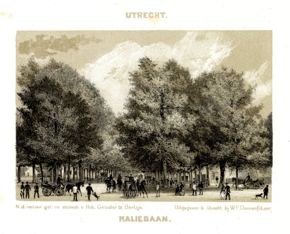 HUA-35554-Gezicht in de Maliebaan te Utrecht uit het noordoosten vanaf de Nieuwe Baan
