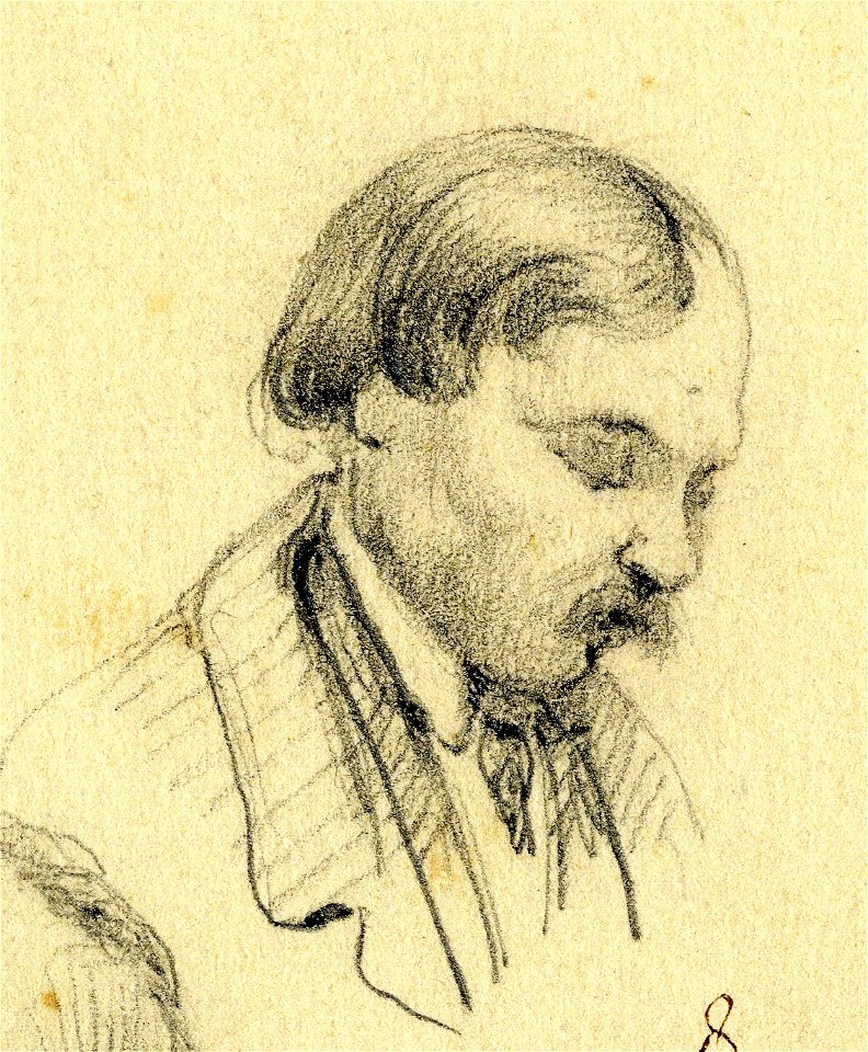 HUA-32148-Portret van Augustinus Jacobus Bernardus Wouters geboren Utrecht 1824 beeldend kunstenaar te Utrecht overleden Utrecht 1904 Borstbeeld rechtsNr 1 op e