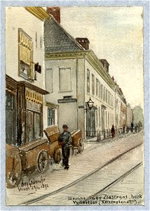 HUA-35659-Gezicht in de Nobelstraat te Utrecht vóór de verbreding van de tweede helft uit het westen