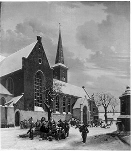 HUA-37506-Gezicht op de noordgevel en de toren van de Geertekerk aan het Geertekerkhof te Utrecht uit het noordoosten met rechts de pomp
