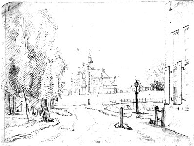 HUA-35546-Gezicht vanaf het begin van de Maliebaan te Utrecht bij het Maliehuis rechts met op de achtergrond het huis Bellevue