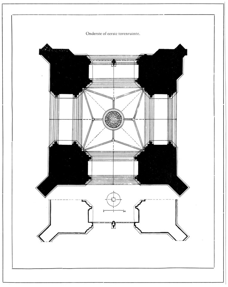 HUA-6256-Plattegrond van de eerste geleding van de Cuneratoren te Rhenen