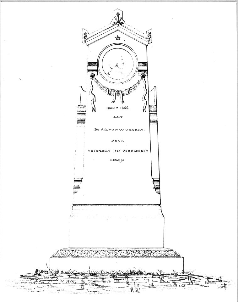 HUA-38445-Afbeelding van het grafmonument voor Dr AG van Woerden op de Eerste Algemene Begraafplaats Soestbergen aan de Gansstraat te Utrecht