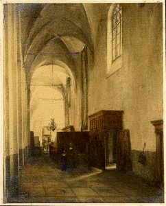 HUA-500862-Interieur van de Nicolaikerk Nicolaaskerkhof te Utrecht de zuidelijke zijbeuk gezien naar het oosten
