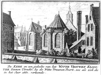 HUA-37758-Gezicht op de vervallen kerk van het Wittevrouwenklooster te Utrecht