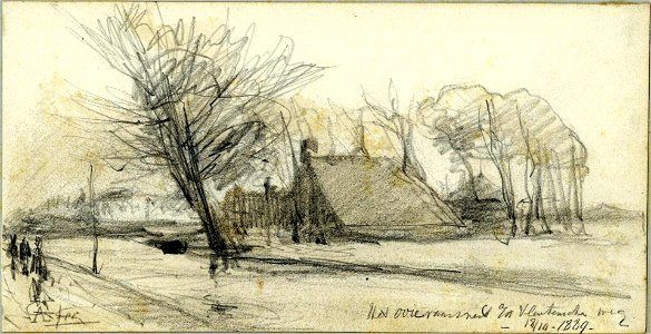 HUA-39425-Gezicht op de Vleutenswetering te Utrecht met de boerderij Het Ooievaarsnest uit het noordwesten