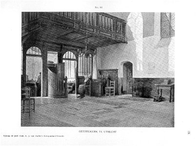 HUA-37512-Interieur van de Geertekerk Geertekerkhof te Utrecht het koor gezien uit het zuidoosten