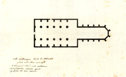 HUA-39935-Plattegrond van de St Catharinakerk aan de Lange Nieuwstraat te Utrecht