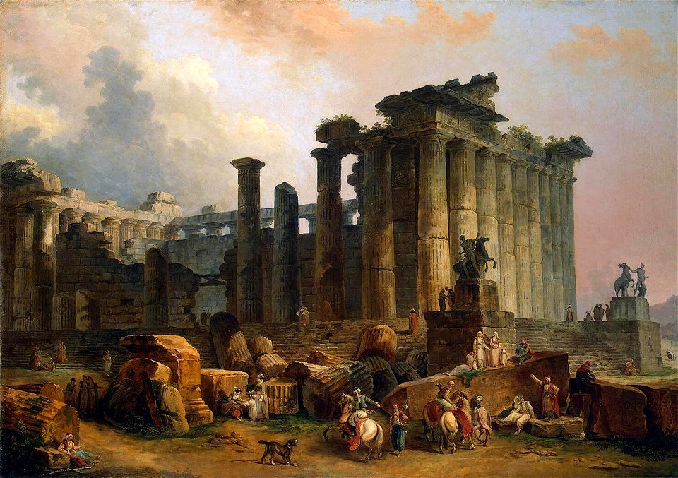Hubert Robert - Ruins of a Doric Temple