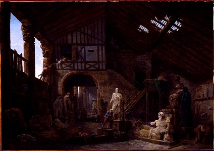 Hubert Robert - Studio of an Antiquities Restorer in Rome - Google Art Project