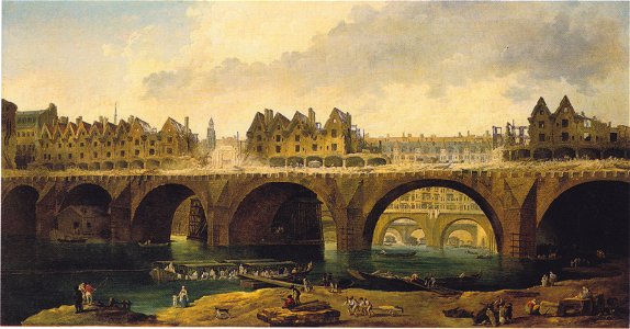 Hubert Robert - Der Abbruch der Häuser auf der Notre-Dame-Brücke - ca1786