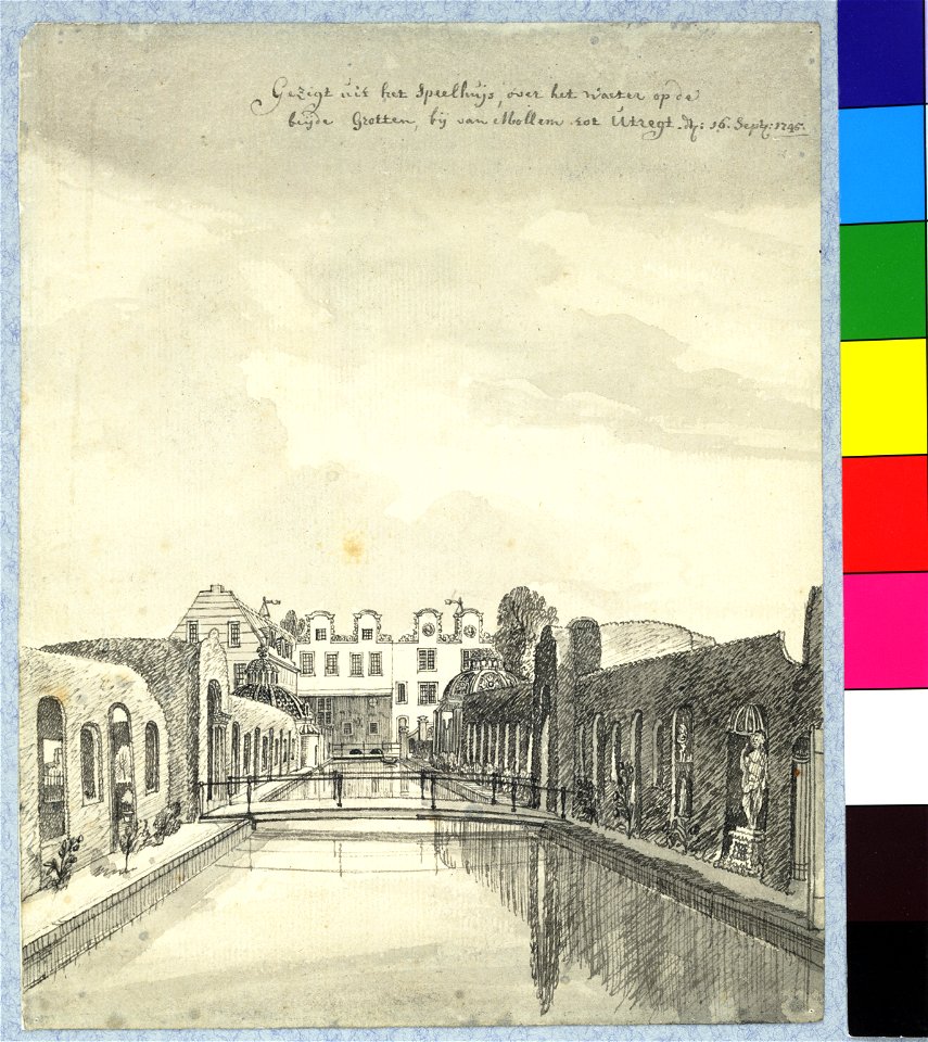 HUA-37975-Gezicht uit het noordoosten vanuit de nieuwe fabriek in de tuin van het huis Zijdebalen aan de Vecht te Utrecht over de Westerstroom op de koepels van