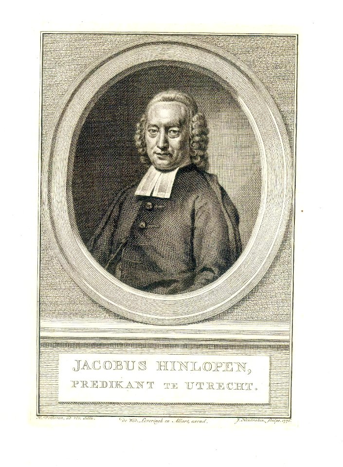 HUA-38979-Portret van JG Hinlopen geboren 1723 predikant te Utrecht 1751 1803 overleden 1803 Borstbeeld links in ovaal