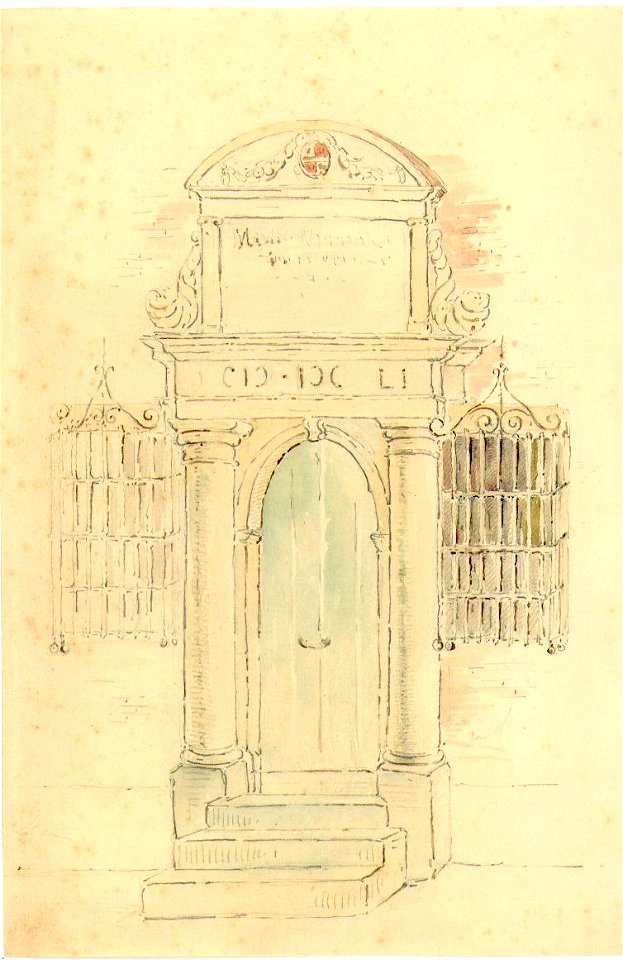 HUA-38413-Afbeelding van de poort van de regentenkamer van de vrijwoningen van de Fundatie van Maria van Pallaes aan de Agnietenstraat te Utrecht
