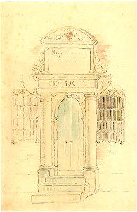HUA-38413-Afbeelding van de poort van de regentenkamer van de vrijwoningen van de Fundatie van Maria van Pallaes aan de Agnietenstraat te Utrecht