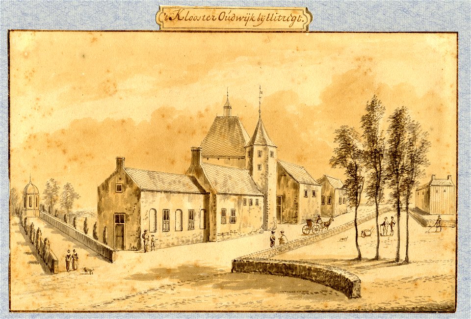 HUA-37736-Gezicht op de overgebleven gebouwen van de abdij Oudwijk