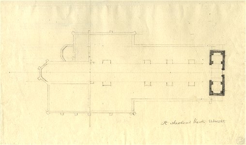 HUA-39923-Plattegrond van de Nicolaikerk Nicolaaskerkhof te Utrecht