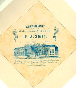 HUA-38198-Afbeelding van de voorgevel van het koffiehuis en restaurant Buitenlust Maliebaan I 265 te UtrechtNB Het adres Maliebaan I 265 is in 1879 gewijzigd in