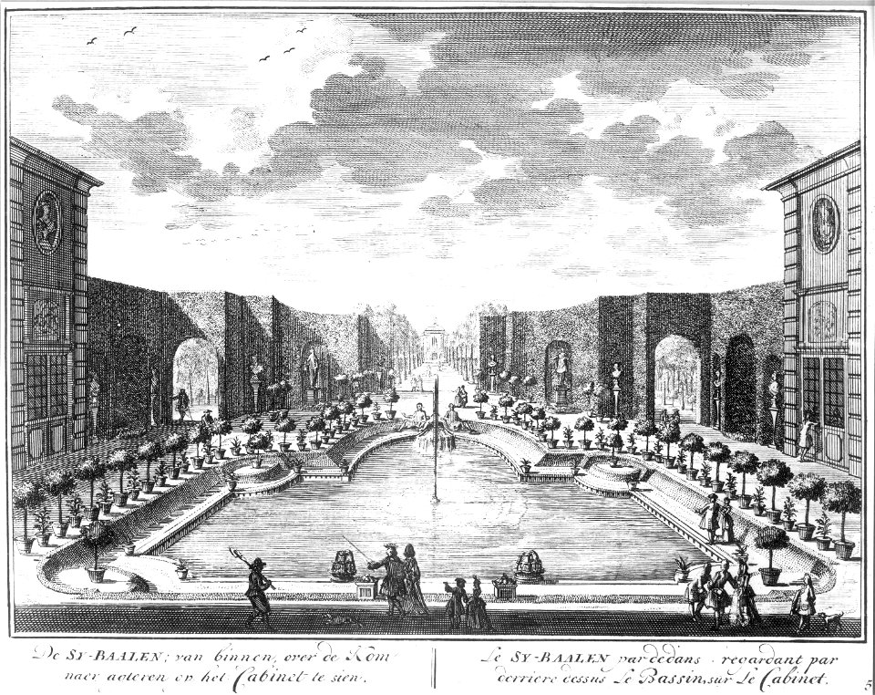 HUA-37957-Gezicht over de grote vijver in de tuin van het huis Zijdebalen aan de Vecht te Utrecht met links de fabriek en rechts de oranjerie