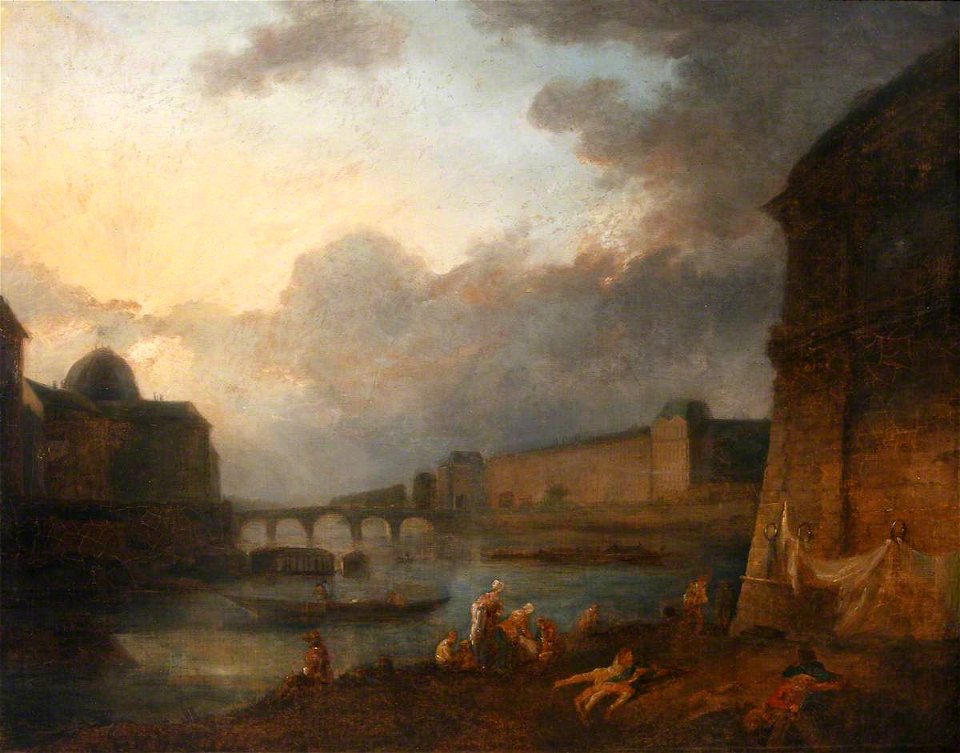 Hubert Robert (1733-1808) (follower of) - A View of the River Seine and the Musée du Louvre, Paris - 1548076 - National Trust