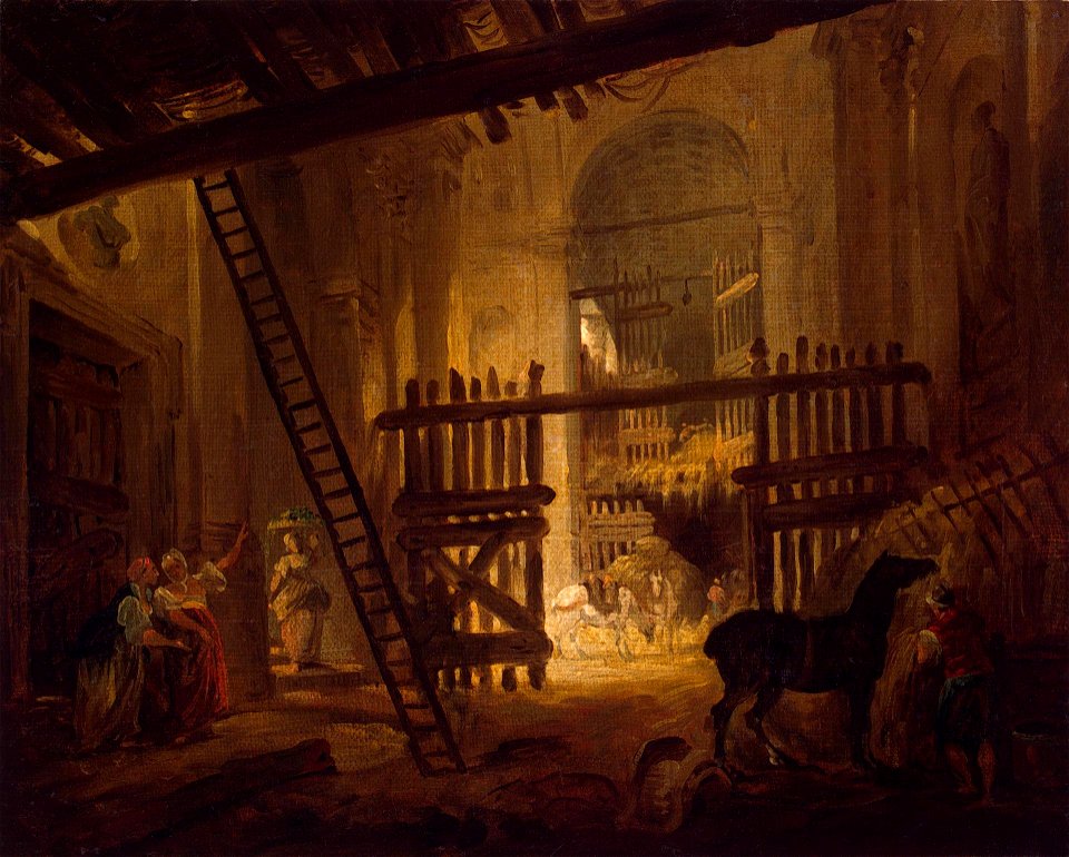 Hubert Robert - Stable in Ruins of the Villa Giulia