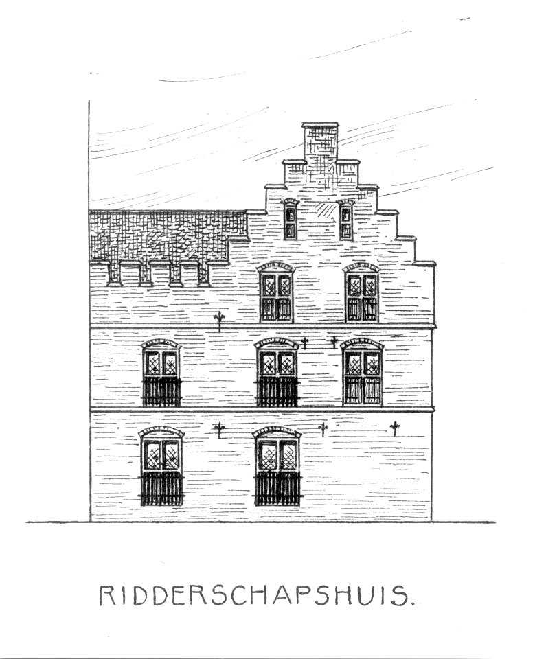 HUA-37826-Afbeelding van de zijgevel van het Ridderschapshuis aan het Janskerkhof te Utrecht