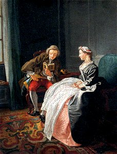 Hubert François Bourguignon Gravelot (1699-1773) - Le lecteur - YORAG , 801 - York Art Gallery