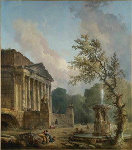 Hubert Robert - Landschaft mit römischer Tempelruine - 14717 - Bavarian State Painting Collections