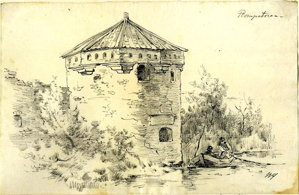 HUA-39445-Gezicht over de stadsbuitengracht te Utrecht uit het noordoosten met de toren de Vos