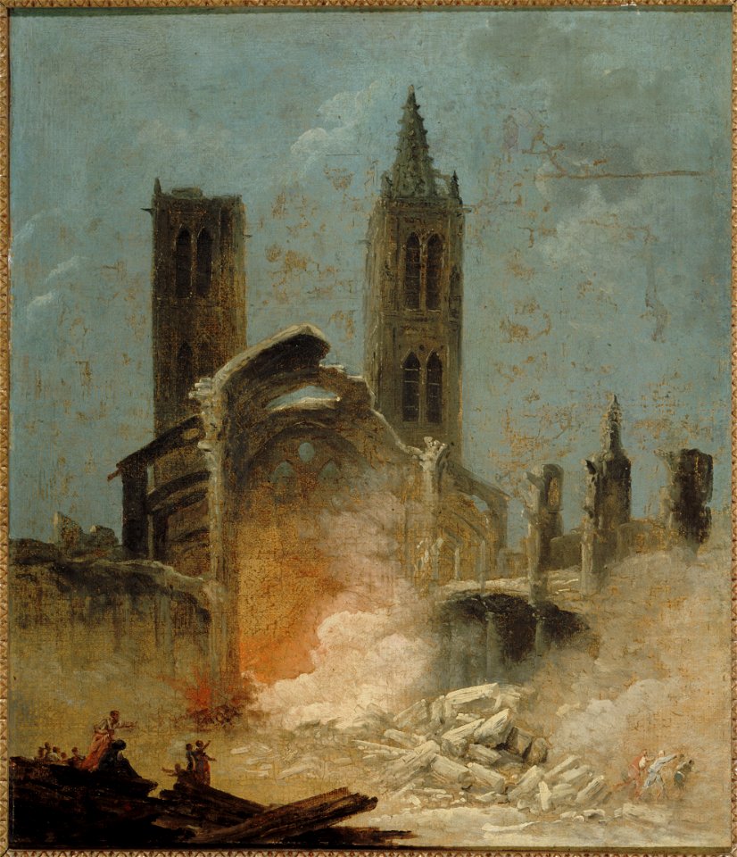 Hubert Robert - Démolition de l'Eglise Saint-Jean-en-Greve