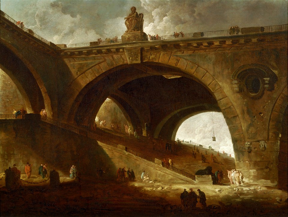 Hubert Robert - The Old Bridge - 1957.34.1 - Yale University Art Gallery