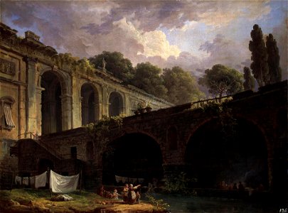 Hubert Robert - Villa Madama near Rome (Hermitage Museum, ГЭ-7593)