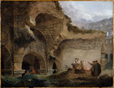 Hubert Robert - Washerwomen in the Ruins of the Colosseum - Google Art Project