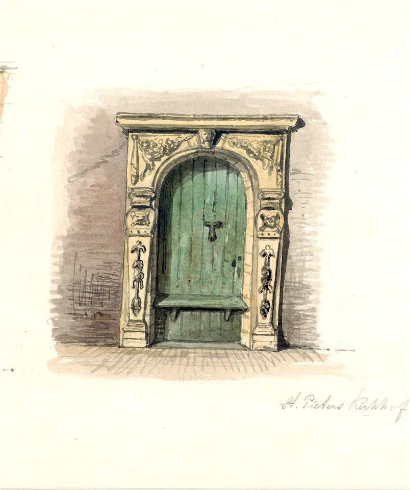 HUA-38583-Afbeelding van het toegangspoortje van het huis Pieterskerkhof 14 te Utrecht