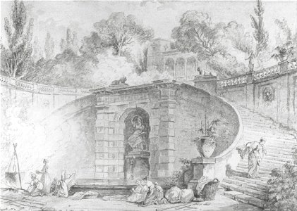 Hubert Robert - The Large Staircase - Google Art Project