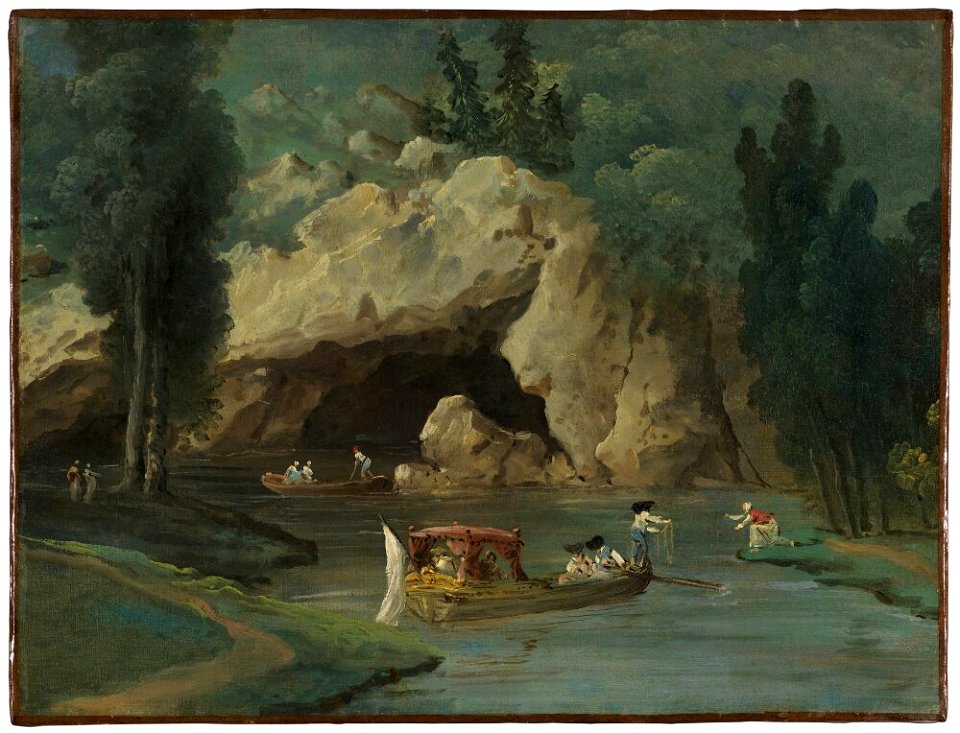 Hubert Robert - Boats in Front of the Grotto in the Park at Méréville - NM 7480 - Nationalmuseum