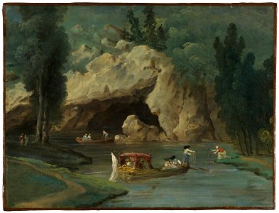 Hubert Robert - Boats in Front of the Grotto in the Park at Méréville - NM 7480 - Nationalmuseum