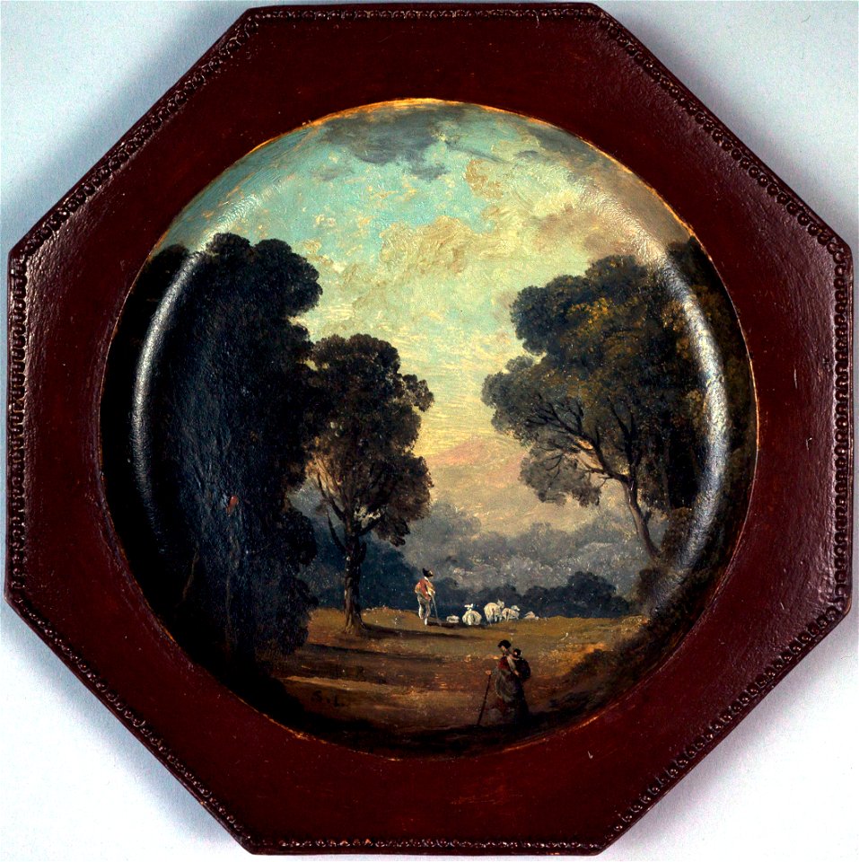 Hubert Robert - Paysage peint sur une assiette - P1032 - Musée Carnavalet