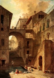 Hubert Robert - Washerwomen - WGA19605. Free illustration for personal and commercial use.