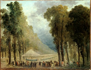 Hubert Robert - Repas servi aux troupes dans une allée des Champs-Elysées ou dans le parc de Saint-Cloud - P1713 - Musée Carnavalet