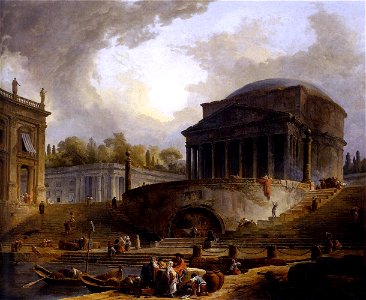 Hubert Robert - View of Ripetta - WGA19603