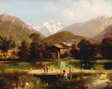 Hubert Sattler - Wassermühle mit Bergblick
