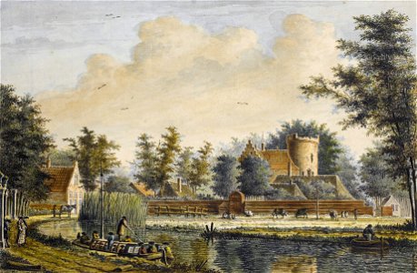 HUA-803159-Gezicht over de Vecht op het dorp Loenersloot en het kasteel Loenersloot