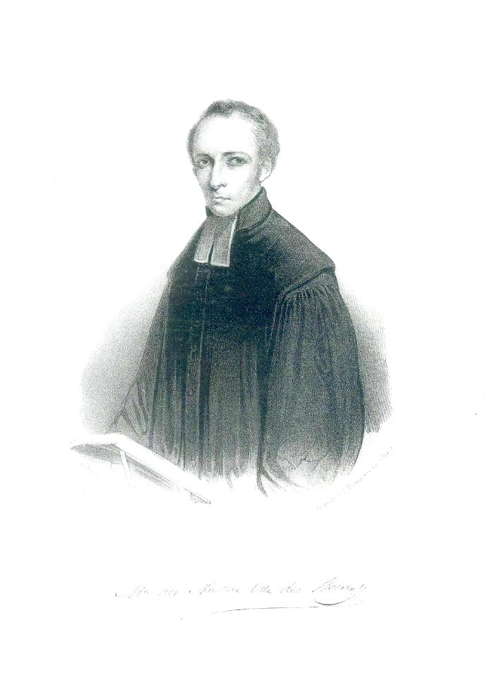 HUA-38787-Portret van A des Armorie van der Hoeven jr geboren 1821 predikant bij de remonstrantse gemeente te Utrecht 1845 1848 overleden 1848 Te halve lijve li